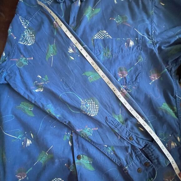 Vintage Gap Fishing Print Button Down Mens Shirt Size Large Rod Reel Tackle Lrg - Picture 7 of 14